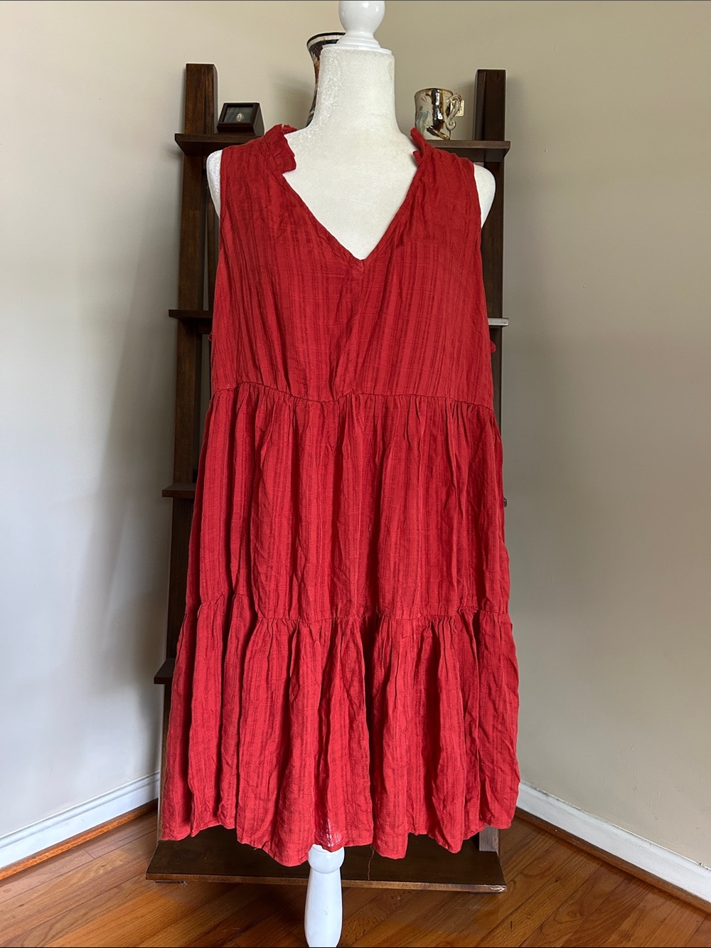 Wonderly Tiered V-Neck Midi Dress